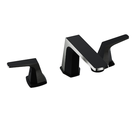 Anzzi 2-Handle 3-Hole Widespread Bathroom Faucet, Matte Black Brushed Nickel L-AZ905MB-BN